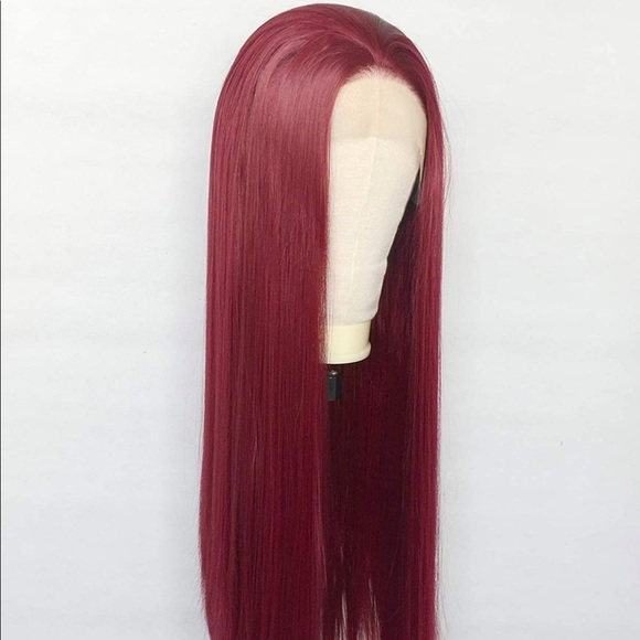 22” DEEP RED STRAIGHT LACE FRONT WIG💫